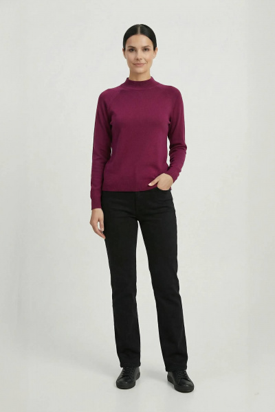 Свитер прямой силует с длинным рукавом и ластичной стойкой Полесье С3316-15 5С1754-Д43 158,164 мадера - фото 2
