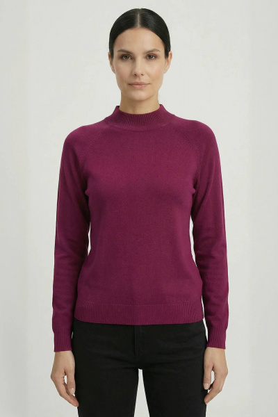 Свитер прямой силует с длинным рукавом и ластичной стойкой Полесье С3316-15 5С1754-Д43 158,164 мадера - фото 1