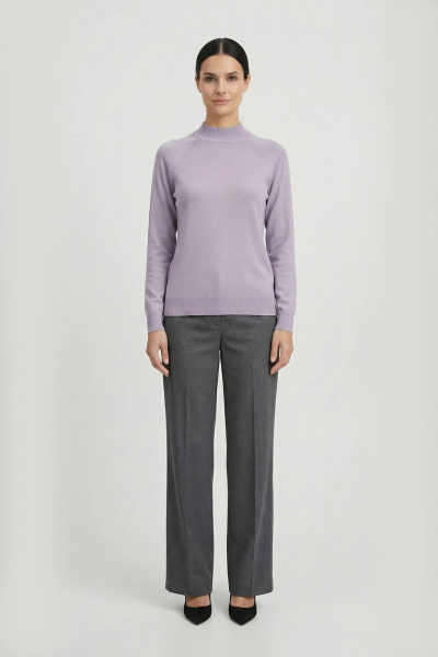 Демисезонный женский свитер с длинным рукавом и металлическим декором Полесье С3316-15 5С1754-Д43 170,176 сиреневый_пепел - фото 2