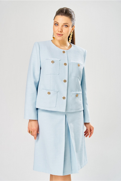 Жакет, юбка Bonna Image 1029/2 голубой - фото 4