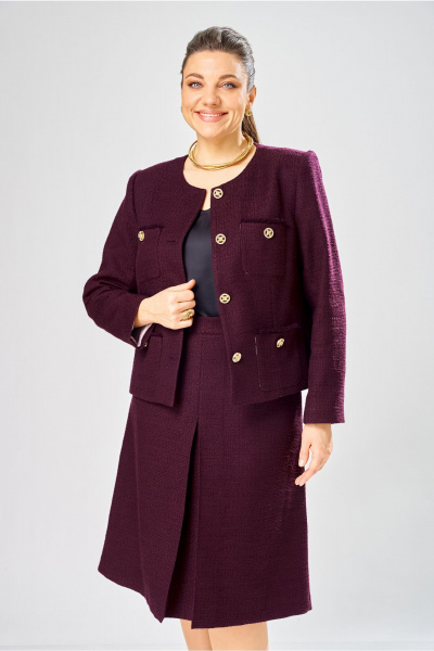 Жакет, юбка Bonna Image 1029/ фиолетовый - фото 11