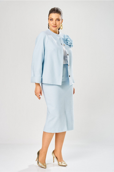 Жакет, юбка Bonna Image 1042/2 голубой - фото 8