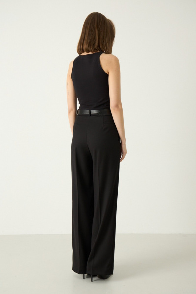 Классические брюки из текстиля для делового повседневного образа Luitui R2055 черный - фото 4