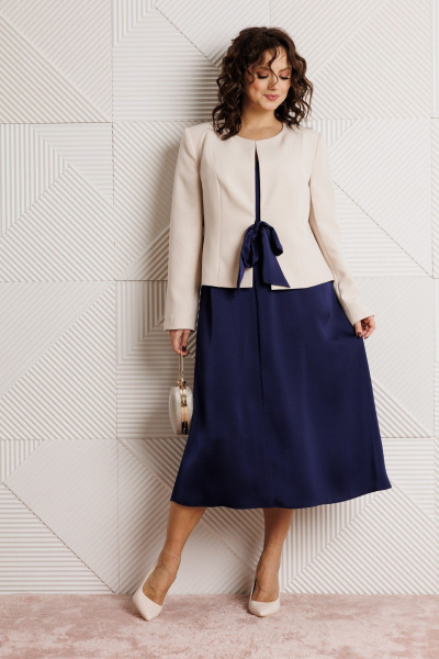 Жакет, платье Mubliz 332 синий+бежевый - фото 15
