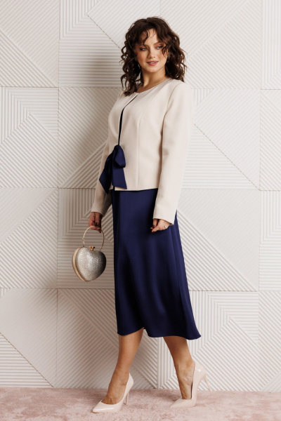 Жакет, платье Mubliz 332 синий+бежевый - фото 14