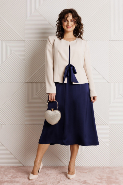 Жакет, платье Mubliz 332 синий+бежевый - фото 13