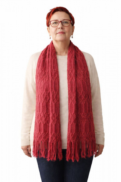 Шарф OLANTIZ S1-11 бордово-малиновый - фото 4