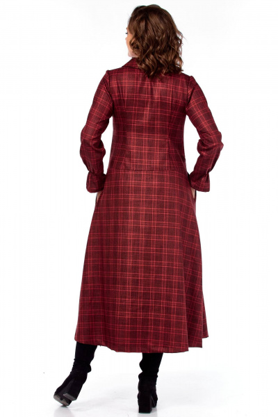 Платье Celentano lite 5080 бордовая_клетка - фото 9
