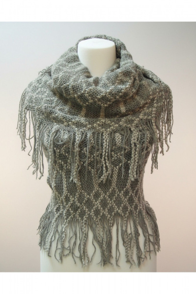 Шарф OLANTIZ S1-6 серо-белый - фото 3