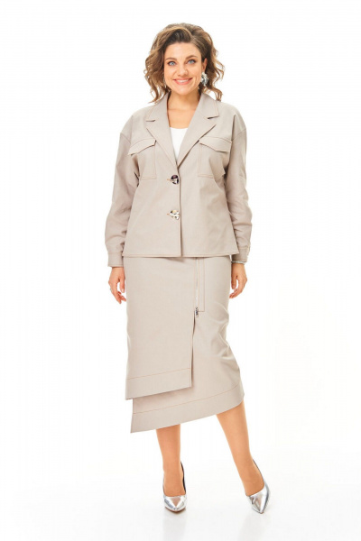 Жакет, юбка VI ORO VR-1245 бежевый - фото 12