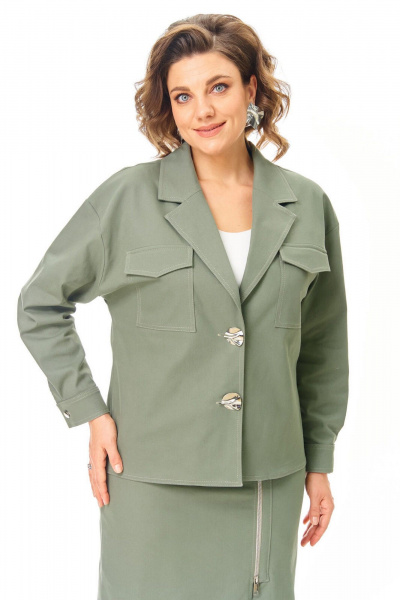 Жакет, юбка VI ORO VR-1245 олива - фото 4