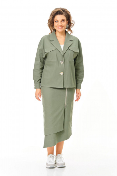 Жакет, юбка VI ORO VR-1245 олива - фото 3