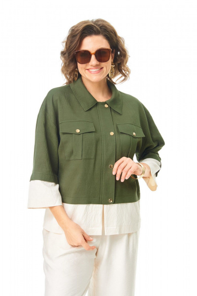 Брюки, жакет VI ORO VR-1251 олива - фото 4