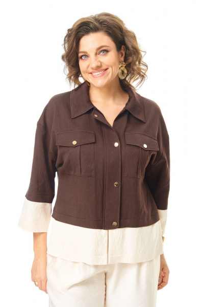 Брюки, жакет VI ORO VR-1251 шоколад - фото 7