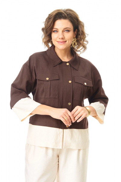 Брюки, жакет VI ORO VR-1251 шоколад - фото 3