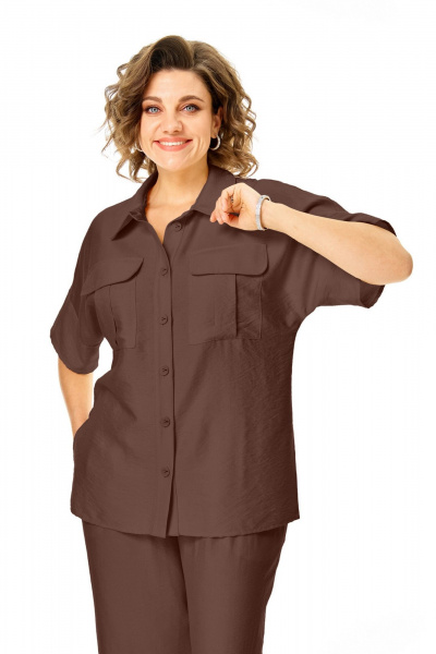 Блуза, брюки VI ORO VR-1257 шоколад - фото 12