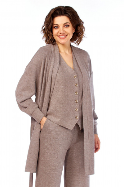 Брюки, жилет, кардиган Диомант 2142 капучино - фото 8