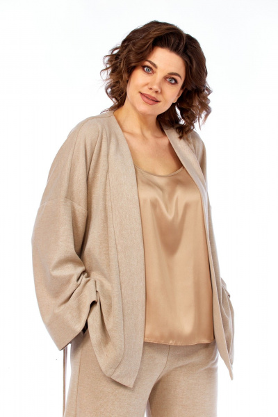 Брюки, кардиган, топ Диомант 2143 бежевый - фото 2