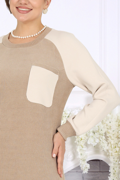 Платье Ninele 6097 бежевый - фото 5