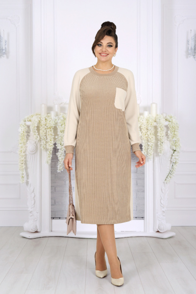 Платье Ninele 6097 бежевый - фото 8