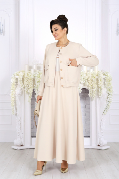 Блуза, жакет, юбка Ninele 7522 молочный - фото 4