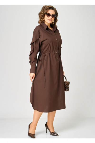 Платье EVA GRANT 7223 шоколадный - фото 3