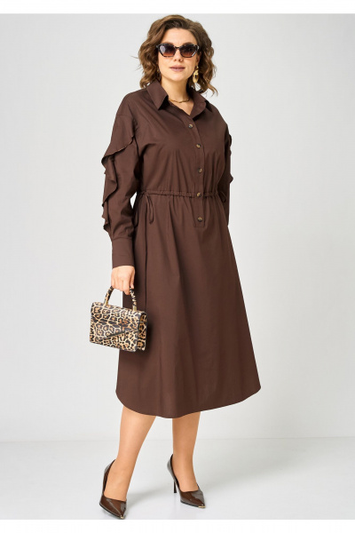 Платье EVA GRANT 7223 шоколадный - фото 2