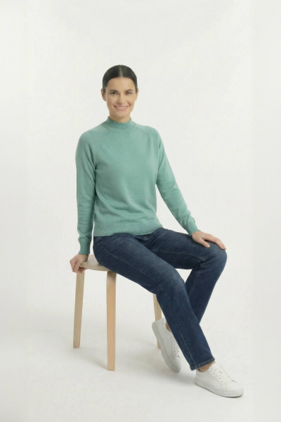 Демисезонный вязаный свитер реглан с двойной стойкой Полесье С3316-15 5С1754-Д43 170,176 морской_бриз - фото 5