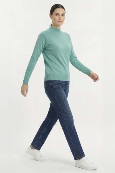 Демисезонный вязаный свитер реглан с двойной стойкой Полесье С3316-15 5С1754-Д43 170,176 морской_бриз - фото 3