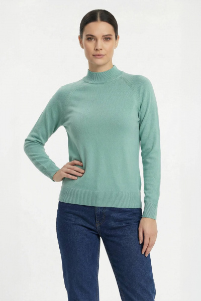 Демисезонный вязаный свитер реглан с двойной стойкой Полесье С3316-15 5С1754-Д43 170,176 морской_бриз - фото 1