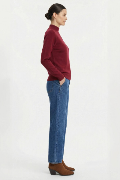 Демисезонный розовый свитер из трикотажа с длинным рукавом реглан и двойной стойкой Полесье С3316-15 5С1754-Д43 170,176 ягодный - фото 4