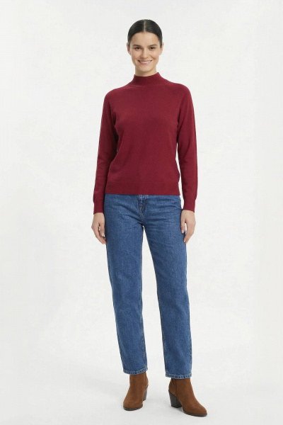 Демисезонный розовый свитер из трикотажа с длинным рукавом реглан и двойной стойкой Полесье С3316-15 5С1754-Д43 170,176 ягодный - фото 2