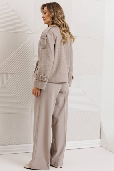 Брюки, полупальто Мода Юрс 26-2965 серо-бежевый - фото 10