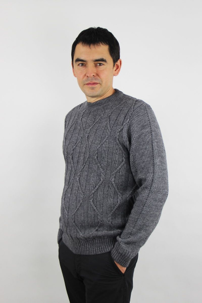 Джемпер мужской из шерсти с длинным рукавом и воротником-ластик Полесье С5590-19 9С0353-Д43 170,176 маренго - фото 3