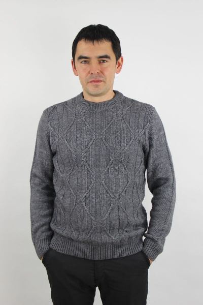 Джемпер мужской из шерсти с длинным рукавом и воротником-ластик Полесье С5590-19 9С0353-Д43 170,176 маренго - фото 1