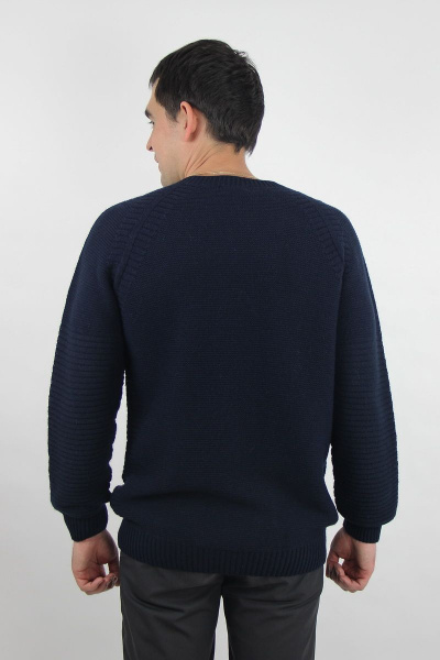 Джемпер мужской реглан из шерсти с ластиком и длинным рукавом Полесье С5650-20 0С8625-Д43 170,176 морской_синий - фото 4