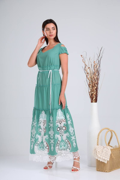 Платье Verita 1199 бирюза - фото 3