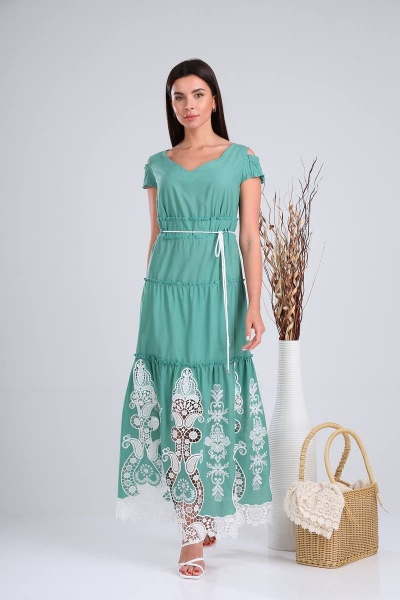 Платье Verita 1199 бирюза - фото 2
