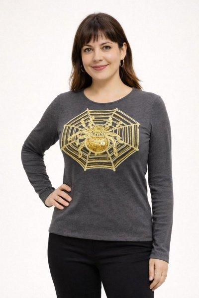 Джемпер из вискозы с принтом паука для стильных образов OLANTIZ 034 паук - фото 1