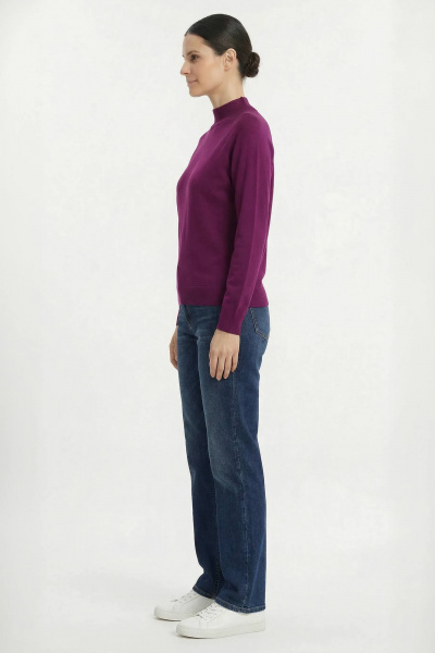 Демисезонный вязаный свитер реглан с длинным рукавом и стойкой Полесье С3316-15 5С1754-Д43 158,164 лиловый - фото 4