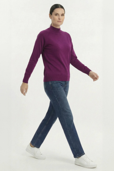 Демисезонный вязаный свитер реглан с длинным рукавом и стойкой Полесье С3316-15 5С1754-Д43 158,164 лиловый - фото 3