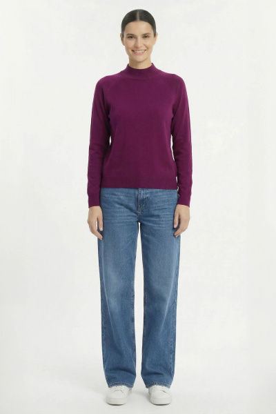 Демисезонный вязаный свитер реглан с длинным рукавом и стойкой Полесье С3316-15 5С1754-Д43 158,164 лиловый - фото 2