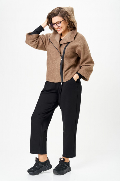 Брюки, куртка Michel chic 1357/2 капучино,черный - фото 3