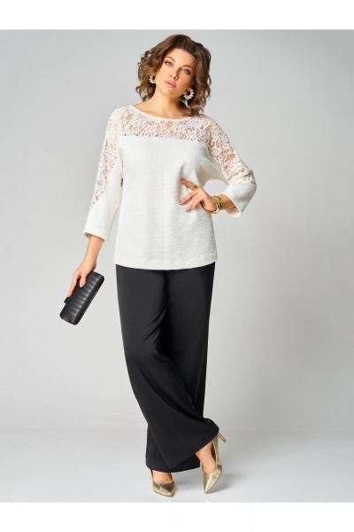 Брюки, туника Мишель стиль 1335 бело-черный - фото 6