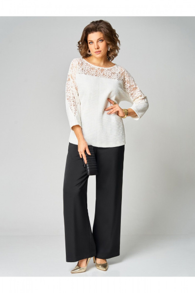 Брюки, туника Мишель стиль 1335 бело-черный - фото 1