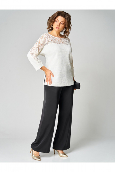 Брюки, туника Мишель стиль 1335 бело-черный - фото 5