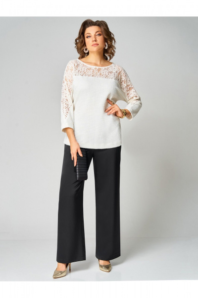 Брюки, туника Мишель стиль 1335 бело-черный - фото 4