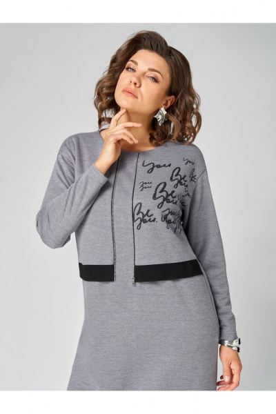 Платье Мишель стиль 1343 серый - фото 8