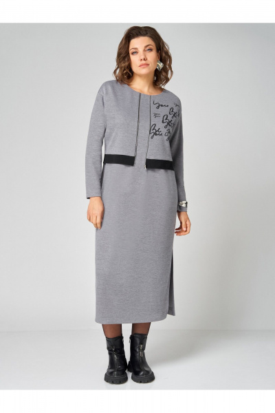Платье Мишель стиль 1343 серый - фото 6