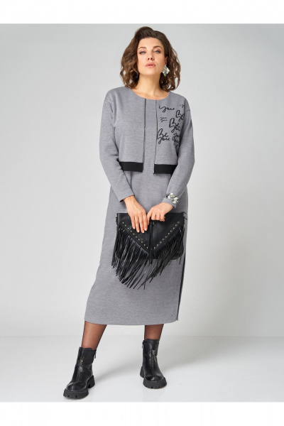 Платье Мишель стиль 1343 серый - фото 4